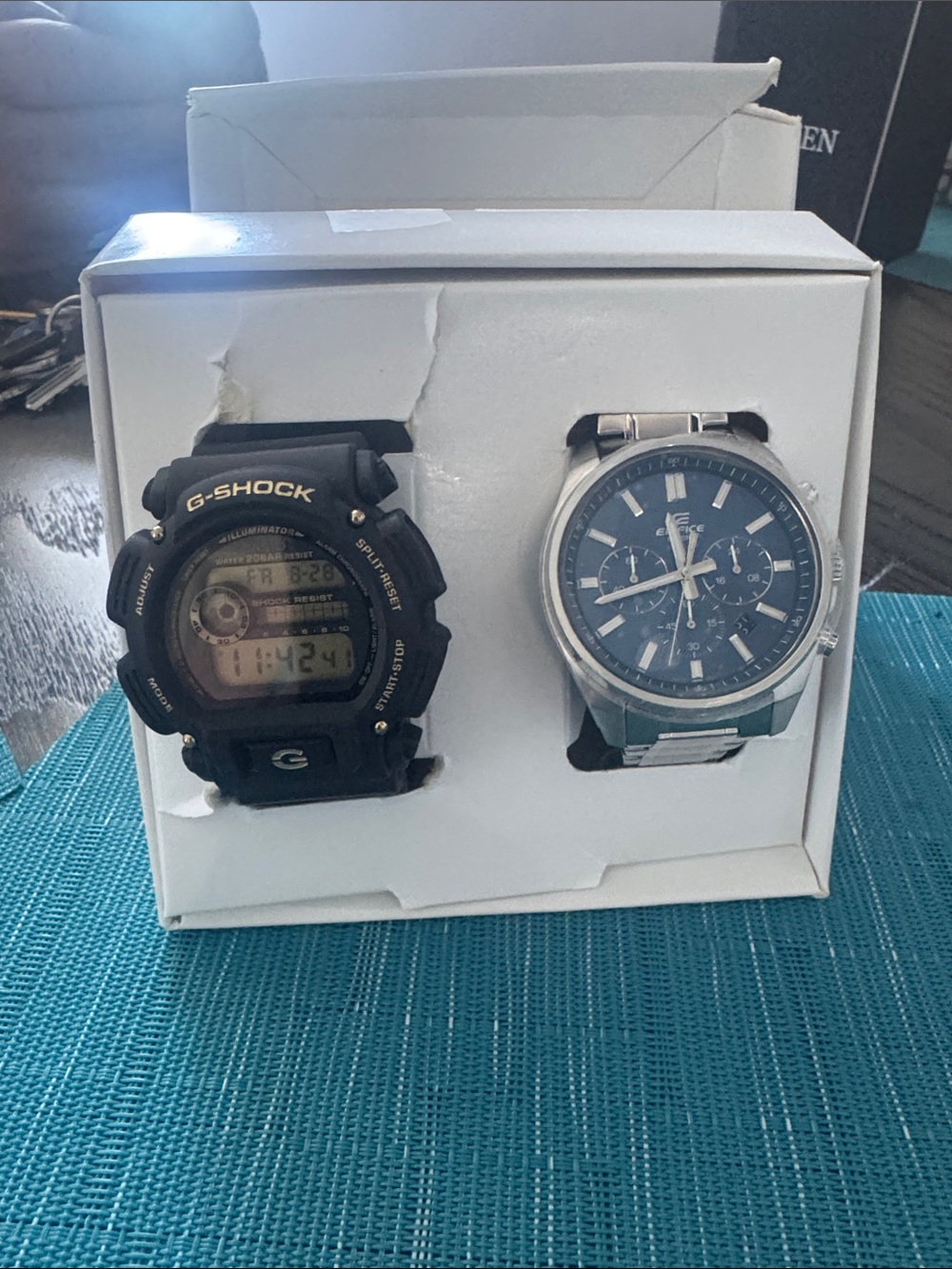 G-Shock Black Digital Sport Watch with Gold Accents